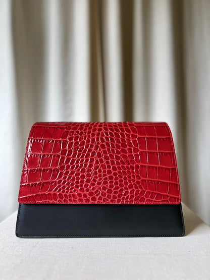 The Flap Bright Red Croco