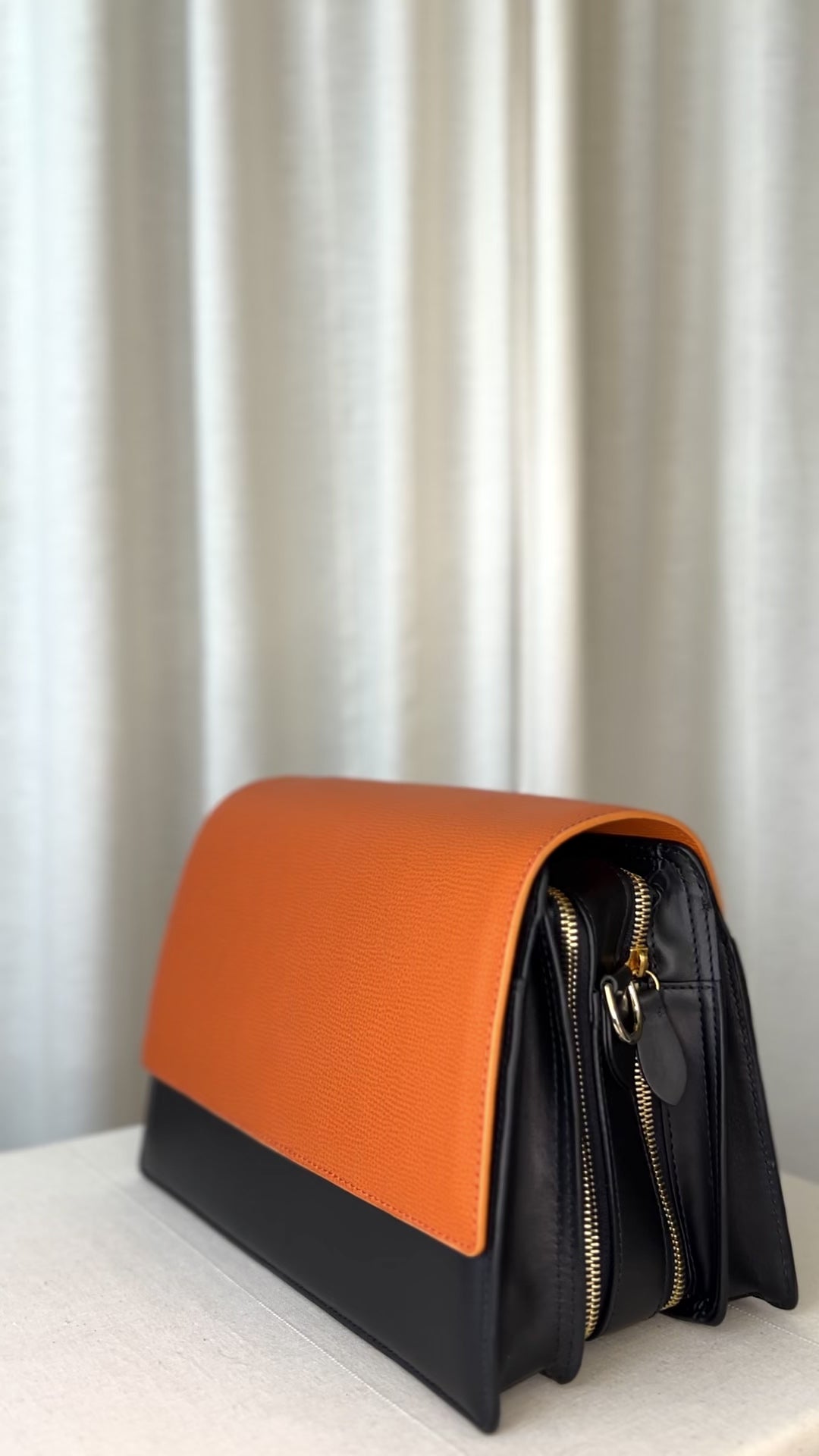 Crossbody Dame Orange Læder